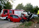 Implicados tres vehículos en un accidente ocurrido en la carretera de Santa Ana