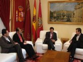 El Alcalde de Lorca recibe a Daniel Bueno y Enrique González, secretarios generales de CCOO en la Región y en Lorca respectivamente