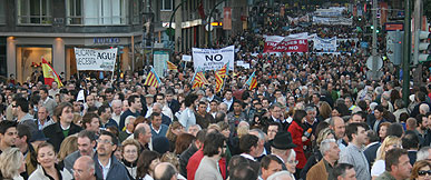 Cientos de miles de personas se manifiestan en Murcia a favor del trasvase
