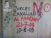 Detenido el autor de cientos de pintadas contra instituciones del Estado realizadas en las calles de Murcia