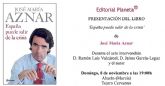 Aznar visitará Abarán para presentar su libro