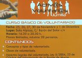 A final de este mes de noviembre se va a llevar a cabo un curso básico de voluntariado