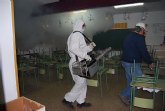 El ayuntamiento de Alhama practica una desinfección en todos los edificios públicos  del municipio aprovechando el periodo vacacional en los colegios