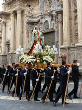 La Dolorosa de los Santos Pasos de Salzillo, protagonista del desfile procesional de la mañana del Sábado de Pasión