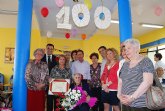 El alcalde de Totana y el concejal de Bienestar Social rinden un emotivo homenaje a la centenaria Ana Díaz Castro