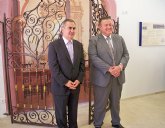 El delegado del Gobierno y el alcalde de La Unión visitan  las obras de los pabellones deportivos de Portmán y Roche y del museo etnográfico