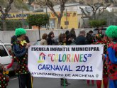Masiva participación en el carnaval de los escolares de la Escuela Infantil Municipal ‘Colorines’, a pesar de la climatología adversa