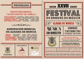 El próximo domingo la Agrupación Musical de Alhama celebrará su XXVII Festival de Bandas