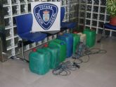 La Policía Local de Totana recupera varios bidones de gasoil, maquinaria y objetos procedentes de robos en zonas agrícolas