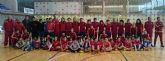 La escuela de fútbol sala de Águilas visita a las jugadoras de la selección española femenina