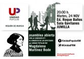 Unidad Popular se presentará en Jumilla en Asamblea Abierta