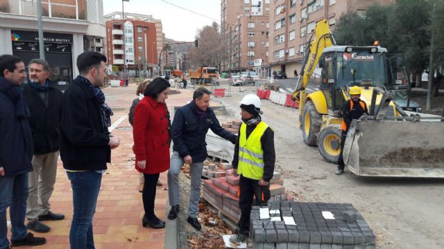 Avanzan las obras de renovación urbana del  área de Alameda de Cervantes de Lorca, Foto 1