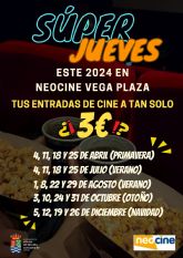 La Concejala de Cultura y Neocine Vega Plaza inician el programa Los Sper Jueves de Cine con entradas a 3 euros a partir del da 4 de abril