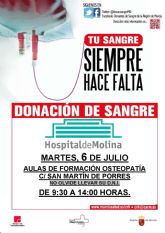 El Hospital de Molina se suma a la campaña de verano del Centro Regional de Hemodonación