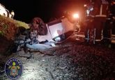 Accidente de trafico en la via rapida de La Manga con dos heridos