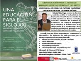 Antonio Viñao abre los actos previstos en Caravaca dentro de las jornadas 'Una educación para el siglo XXI'