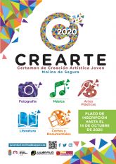 La Concejalía de Juventud de Molina de Segura pone en marcha la cuarta edición del Certamen de Creación Artística Joven CREARTE 2020