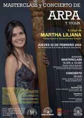 Masterclass y concierto de arpa y violn por Martha Liliana