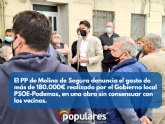 El PP denuncia el gasto de más de 180.000€ realizado por el Gobierno local PSOE-Podemos, en una obra sin consensuar con los vecinos