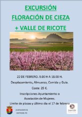 Igualdad organiza una excursión a la floración de Cieza y el Valle de Ricote