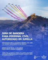Abierto el plazo de inscripcin para la Jura de Bandera Civil del prximo 25 de mayo en Jumilla