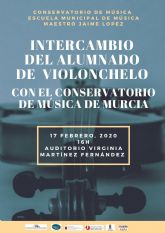 El Conservatorio Profesional y la Escuela Municipal de Música Maestro Jaime López de Molina de Segura organizan un intercambio de alumnado de violonchelo el lunes 17 de febrero