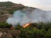 Operativo del Infomur apagan un conato de incendio forestal en la Sierra de la Peñarrubia