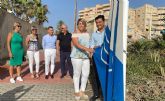 San Javier y Cartagena izan su primera bandera azul conjunta en la playa del Banco del Tabal