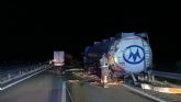 Accidente de dos camiones en la Autovía A-33>Blanca en Jumilla