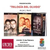Jan J. Martí presenta Trilogía del olvido el jueves 13 de febrero en Molina de Segura