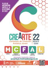 La Concejalía de Juventud de Molina de Segura convoca la sexta edición del Certamen de Creación Artística Joven CREARTE 2022