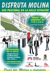 El Ayuntamiento de Molina de Segura pone en marcha la campaña DISFRUTA MOLINA, una iniciativa municipal que supone la peatonalización parcial de las calles Estación y Santa Teresa, todos los sábados, a partir del 16 de octubre