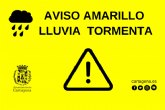 Aviso amarillo por lluvia y tormenta este domingo en Cartagena Aviso amarillo por lluvia y tormenta este domingo en Cartagena