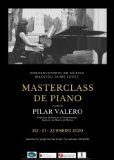 El Conservatorio Profesional de Música Maestro Jaime López de Molina de Segura organiza una master class de piano los días 20, 21 y 22 de enero