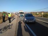 Herido grave un ciclista al ser arrollado por un turismo en Águilas