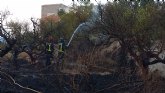 Bomberos CEIS sofocan un incendio en un huerto en la carretera Mula-Archena