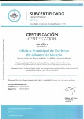 La oficina de turismo de Alhama obtiene el certificado ´Safe Tourism Certified´