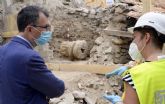 Comienzan los trabajos para la recuperación de la columna romana hallada en Monteagudo