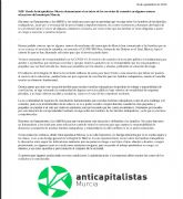 Anticapitalistas Murcia denuncia el no inicio de los servicios de comedor en algunos centros educativos del municipio Murcia