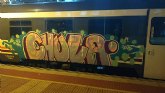 Identificadas tres personas por realizar grafitis en varios vagones de tren en la Estación de Sutullena de Lorca