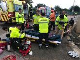 Protección Civil de San Javier atiende a 13 heridos en un accidente de tráfico ocurrido a primera hora de la mañana entre Pozo Aledo y El Mirador