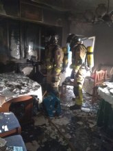 Herido en el incendio de una vivienda de Molina de Segura