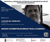 Luis Molina Temboury cierra las Jornadas de videoconferencias Poscovid-19, afrontar el futuro de las ciudades en claves de Participación Ciudadana en Molina de Segura el jueves 25 de junio