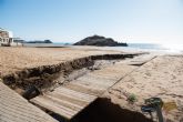 El Delegado del Gobierno comprueba los daños en la costa de Mazarrón ocasionados por el temporal