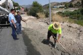 La Dirección General de Carreteras acomete las obras de consolidación del arcén y revestimiento de la cuneta de la travesía de la Carretera de Murcia
