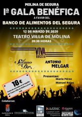 Molina de Segura acoge la primera Gala Benéfica a favor del Banco de Alimentos del Segura el jueves 12 de marzo