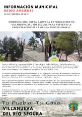 Comienza una nueva campaña de fumigacin en Villanueva del Ro Segura para prevenir la proliferacin de la oruga procesionaria