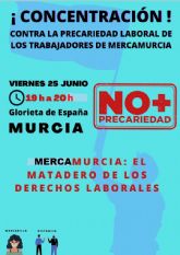 Cuarta concentración frente al ayuntamiento de Murcia motivada por la problemática laboral en Mercamurcia