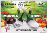 Correos presenta hoy el sello dedicado a la Capital Española de la Gastronomía Murcia 2020