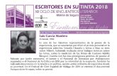 El encuentro con Luis García Montero en el Ciclo Escritores en su tinta 2018 de Molina de Segura cambia de fecha y se traslada al jueves 10 de mayo